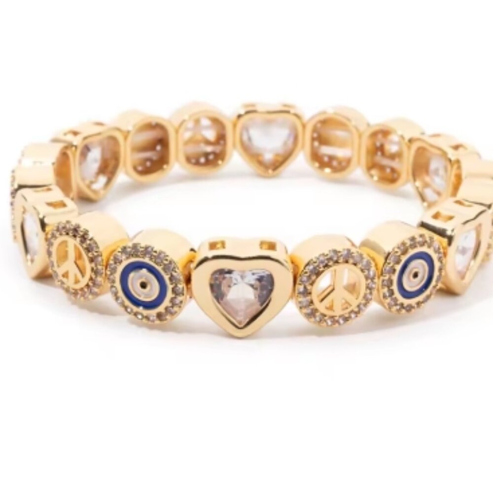 Elastic Bracelet, Women's Gold Bracelet, Jewelry, Evil Eye, Stackable